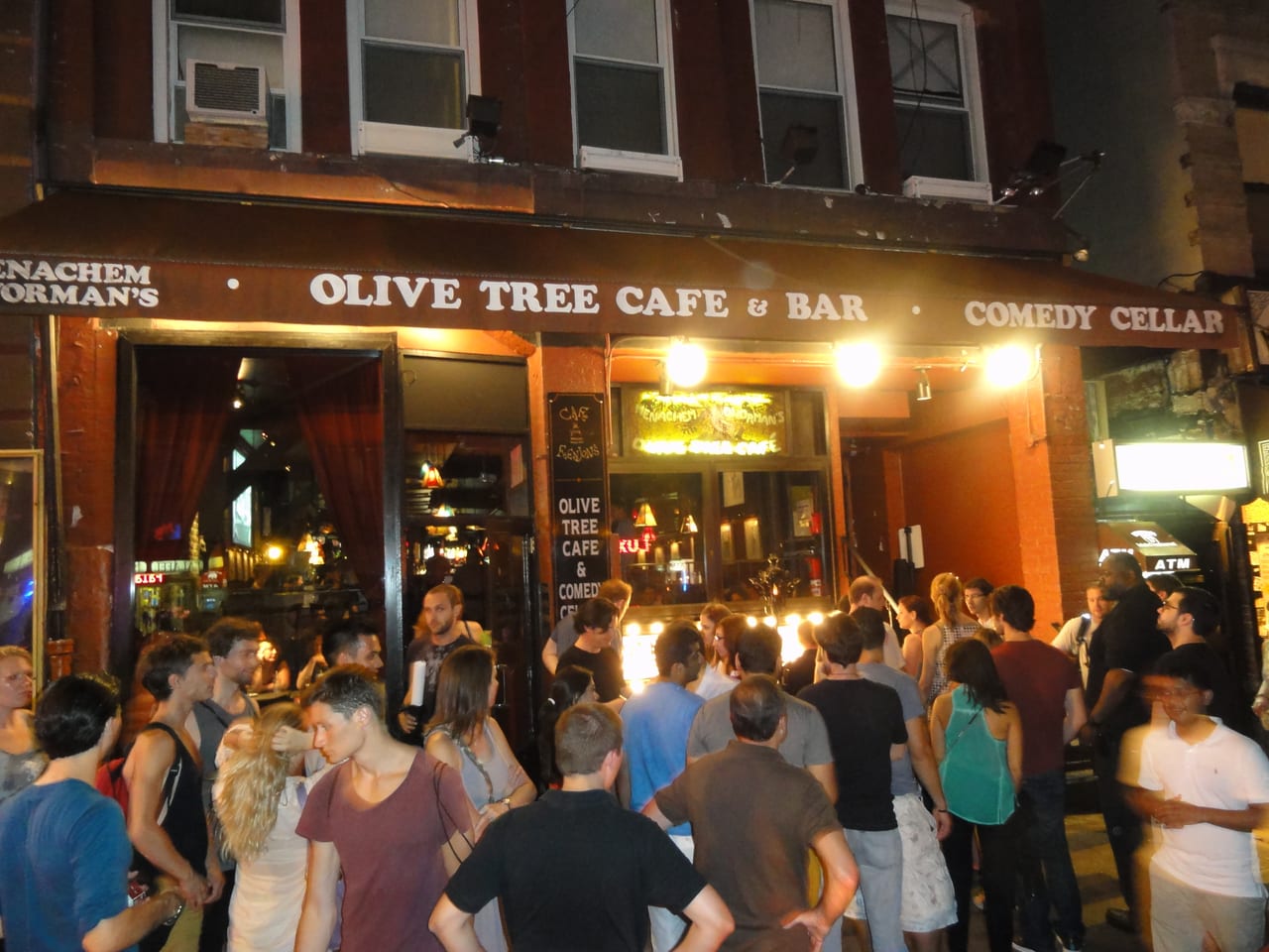 The street-level entrance to the Comedy Cellar on MacDougal Street in New York