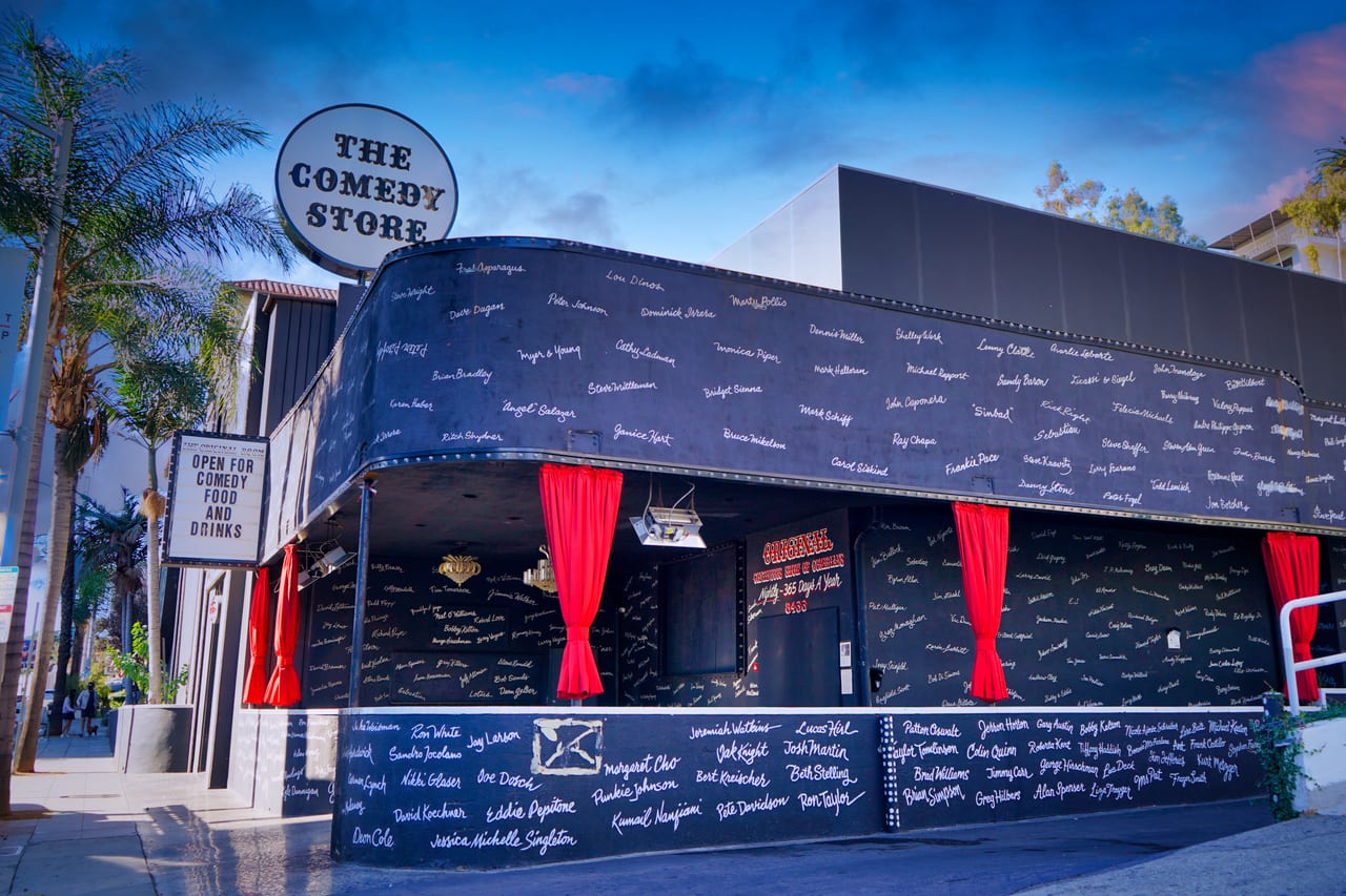 The exterior of the Comedy Store on Sunset Boulevard in West Hollywood