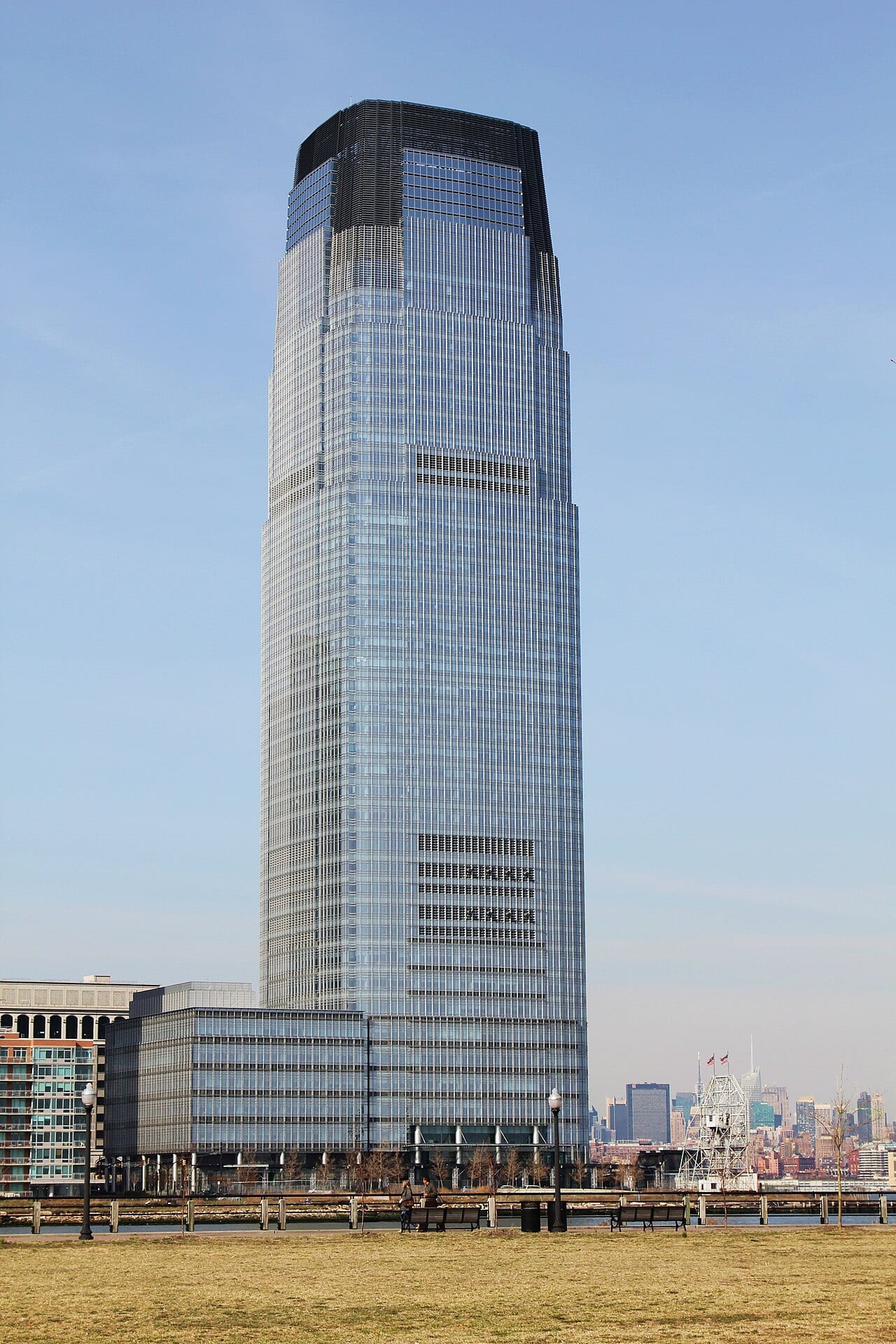 Goldman Sachs's tower in Jersey City, across the Hudson from Manhattan
