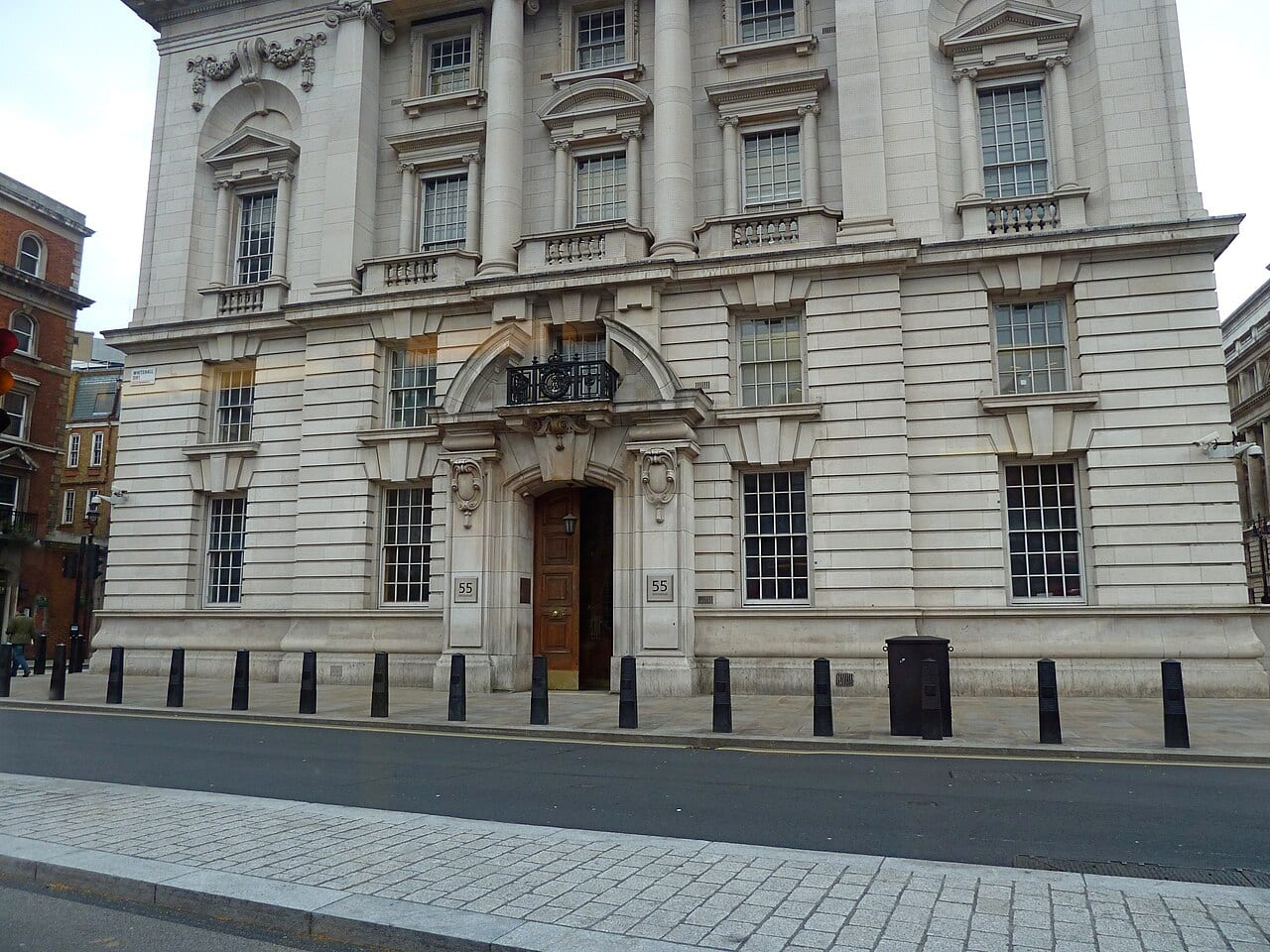 A government building on Whitehall in London, the district that houses UK departments overseeing AI policy