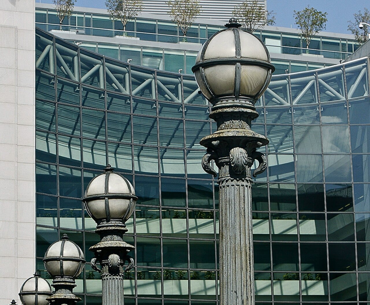 The glass facade of the Securities and Exchange Commission headquarters in Washington, D.C.