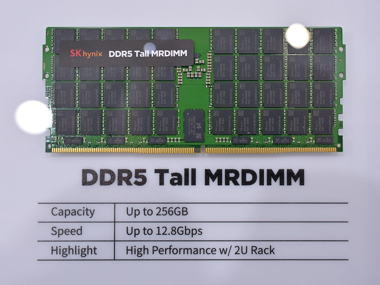 An SK hynix DDR5 memory module on display