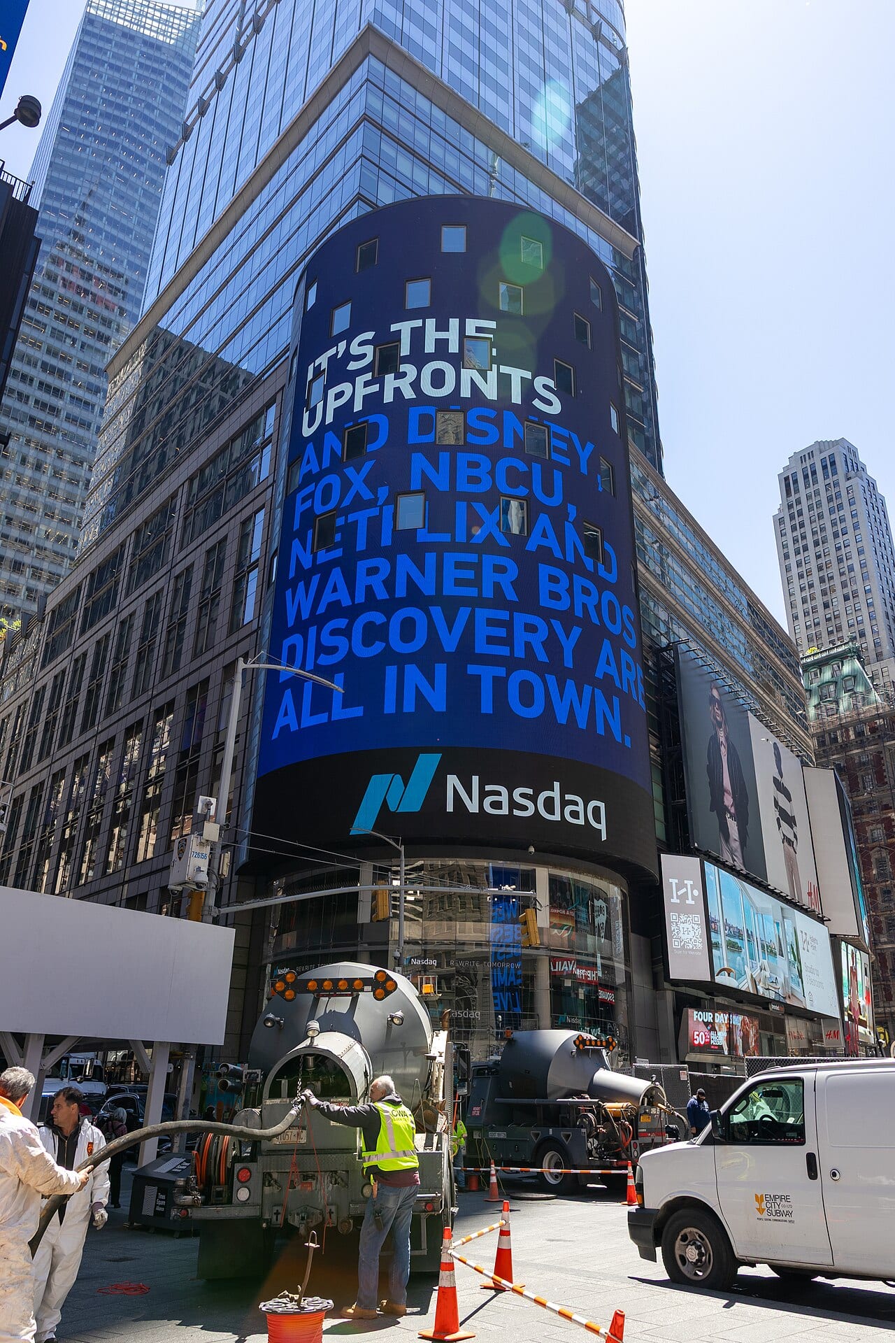 The exterior of the Nasdaq Tower in Times Square