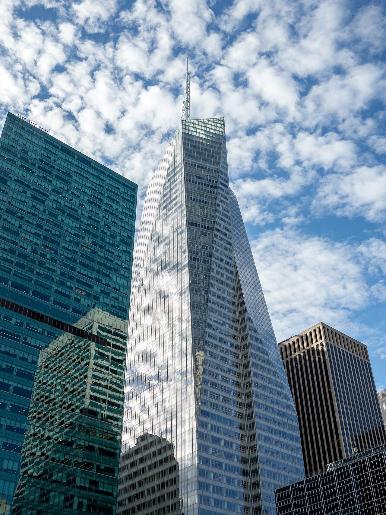 Bank of America Tower rises above Bryant Park in Manhattan
