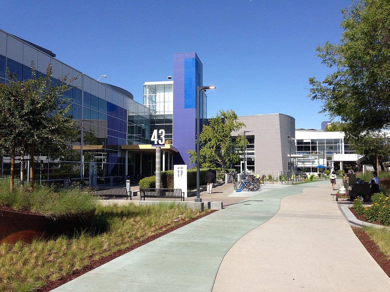 The Googleplex, Google's headquarters in Mountain View, California