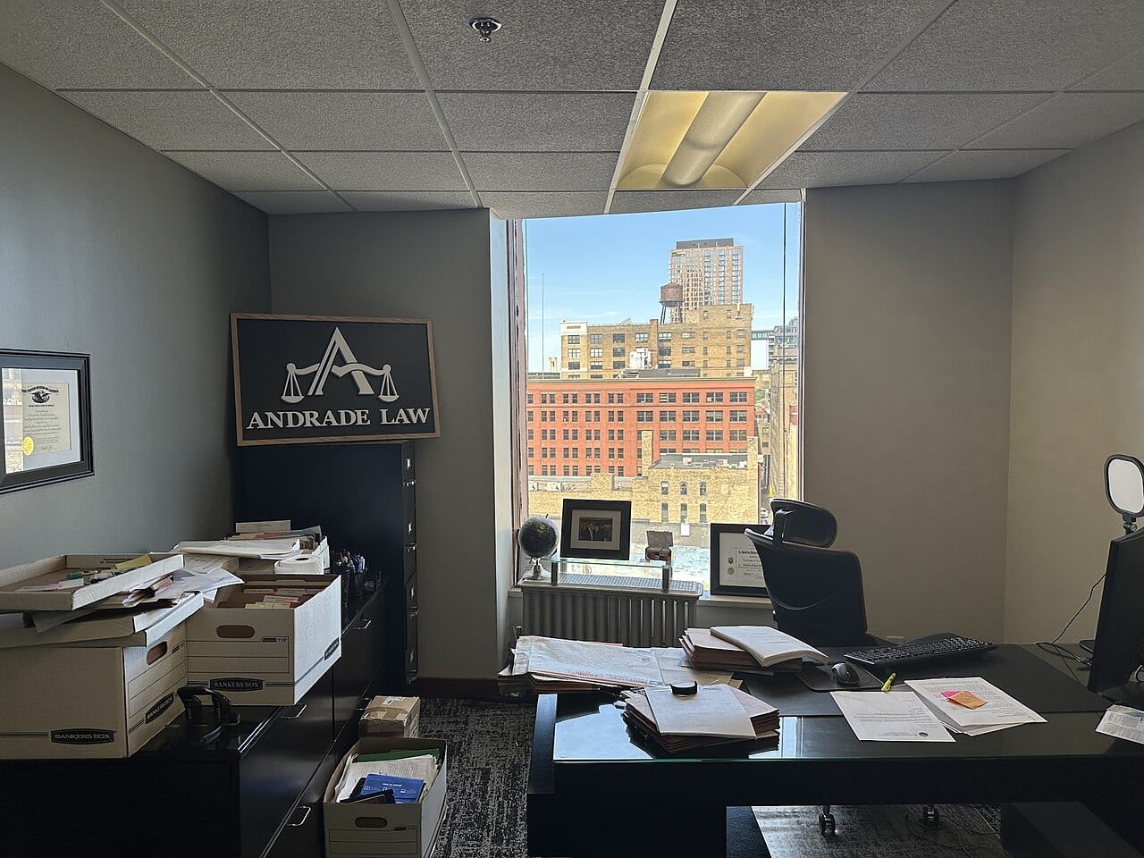 The interior office of a Minneapolis law firm