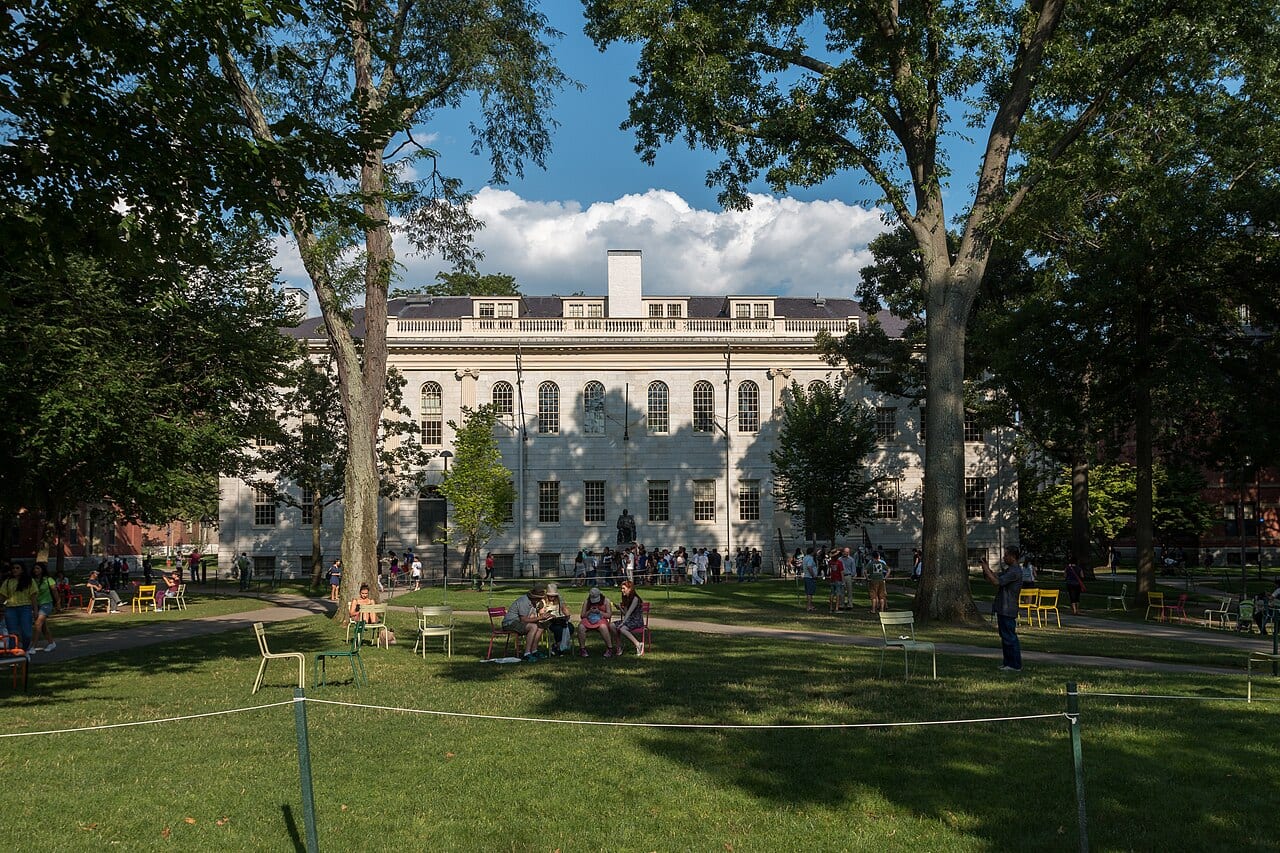 Harvard Yard on Harvard University's campus in Cambridge, Massachusetts