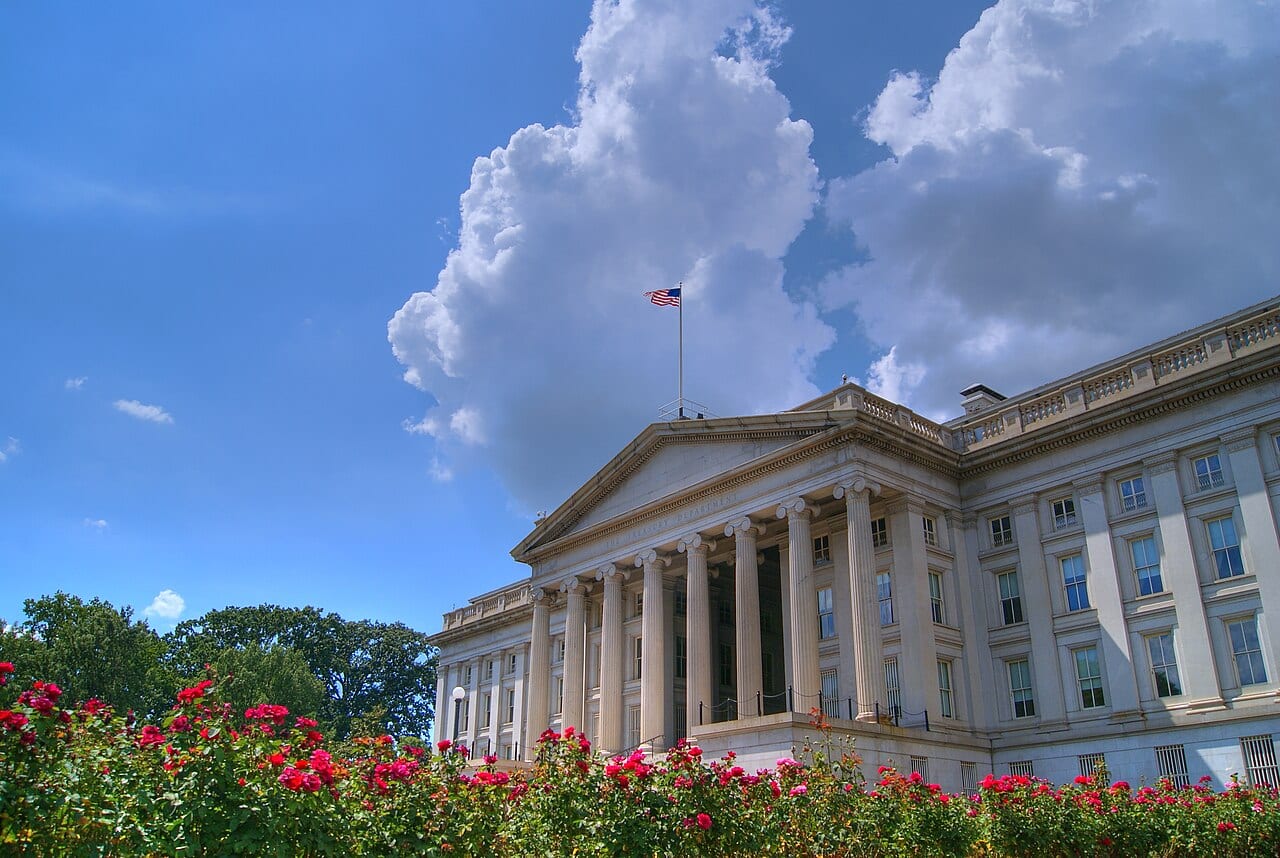 The U.S. Treasury Department building in Washington, D.C.