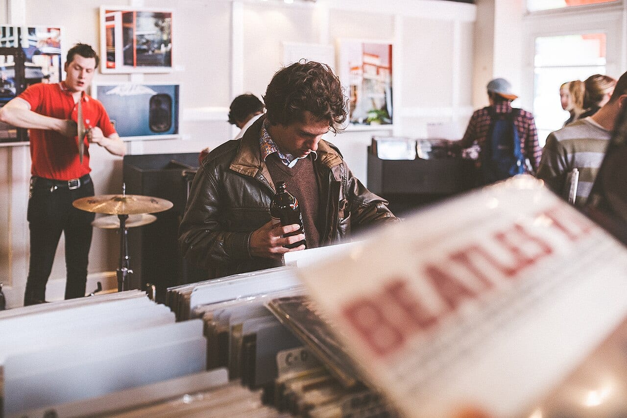 Rows of vinyl records fill a shop in Richmond