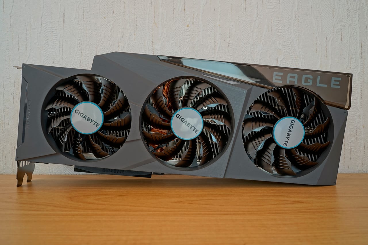 A GeForce RTX graphics card, the kind of hardware that speeds up running Glaze or Nightshade on an image