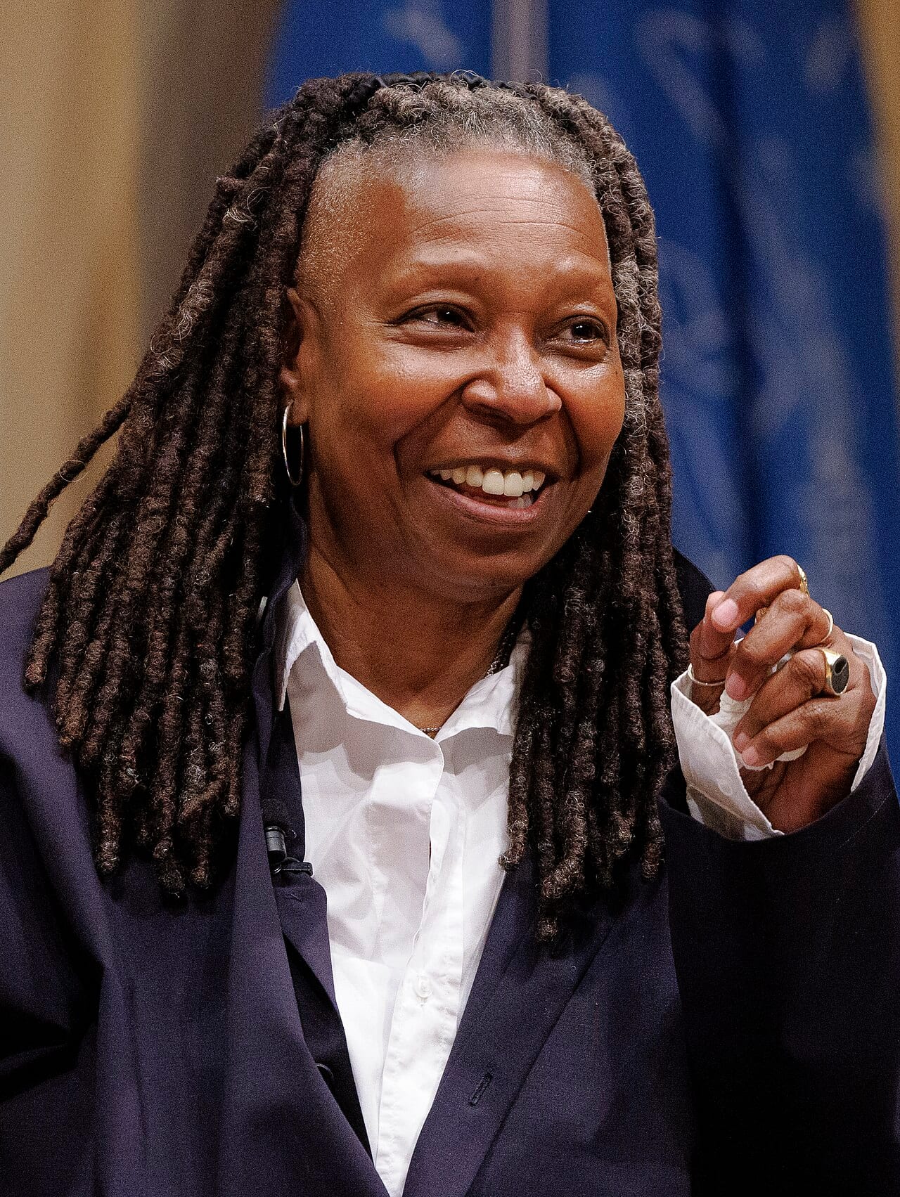 Whoopi Goldberg speaking at a Library of Congress event in 2024
