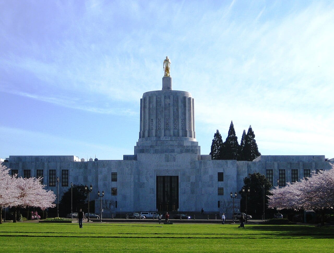 The Oregon State Capitol building in Salem, Oregon
