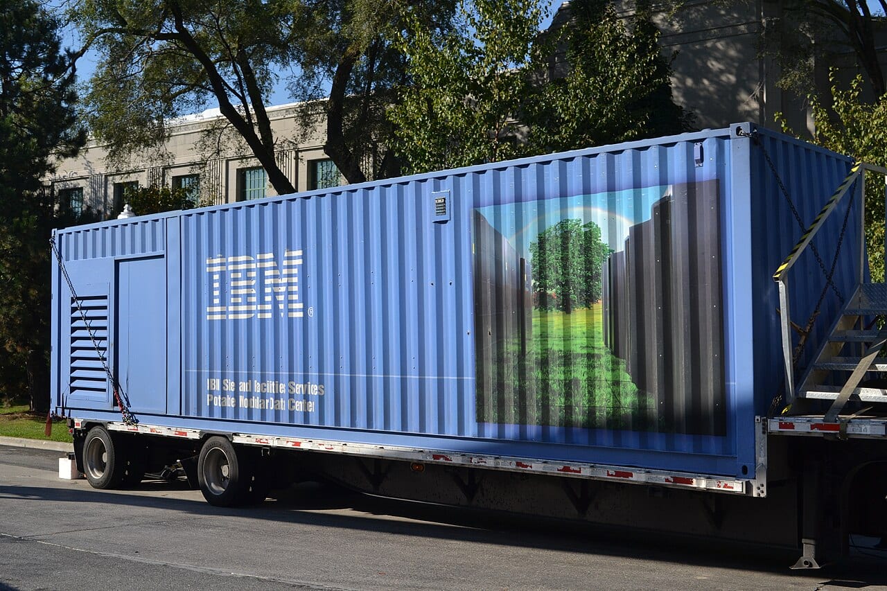 A portable modular data center built inside a standard shipping container