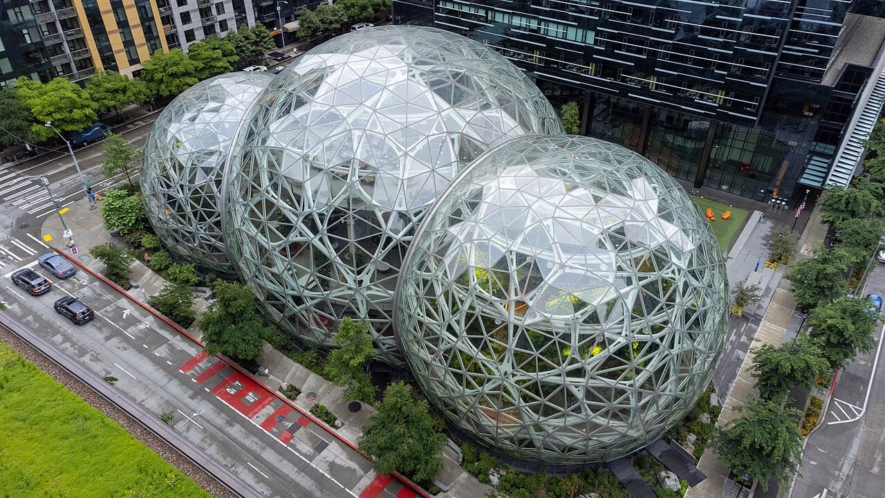 The Amazon Spheres in Seattle, part of Amazon's headquarters campus