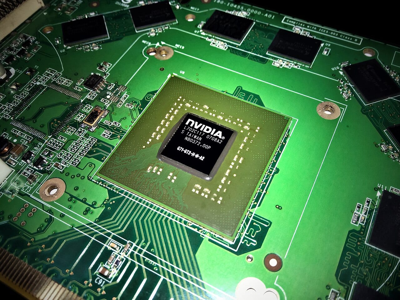 A Nvidia graphics processor chip, the kind whose cache agents used to trade secrets