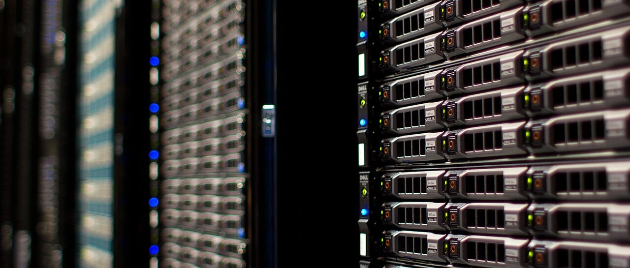 Server racks that run Wikimedia Foundation sites, including Wikipedia's MediaWiki software
