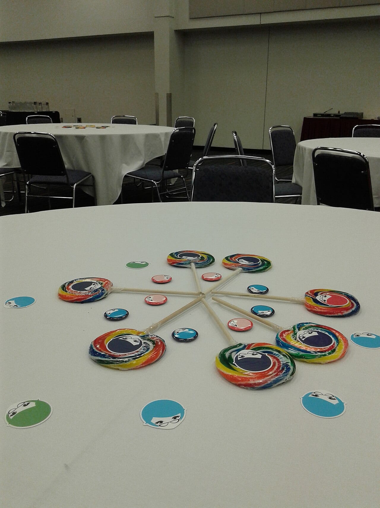 Python developers gather at a PyCon conference lunch