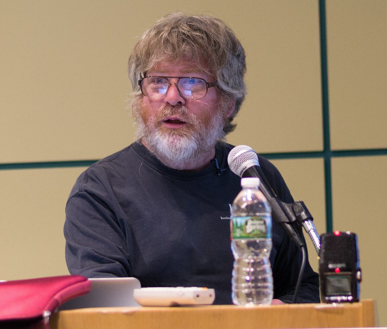 Russell Impagliazzo, a computer scientist, lectures at a cryptography workshop