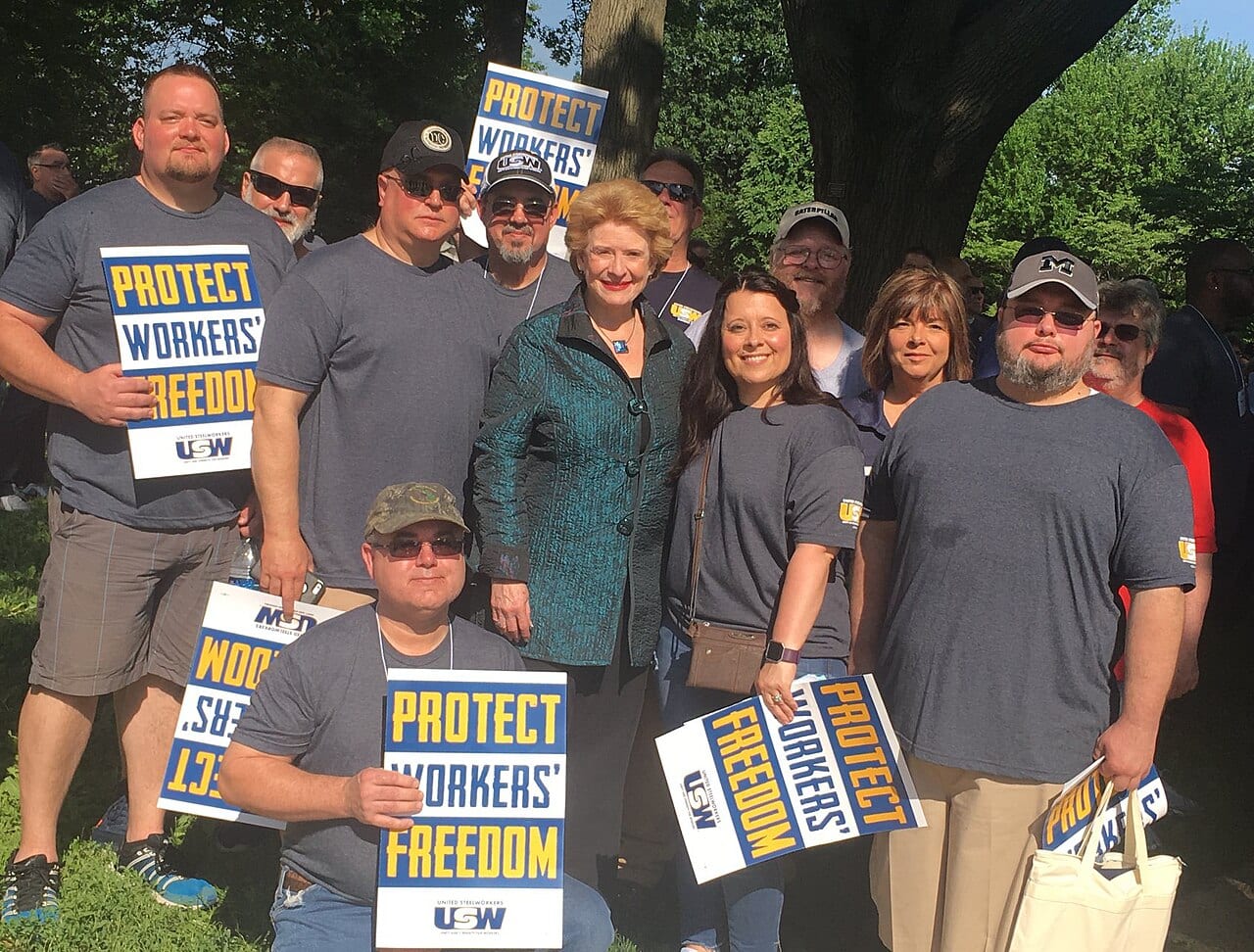 United Steelworkers members at a rally in Washington, D.C.