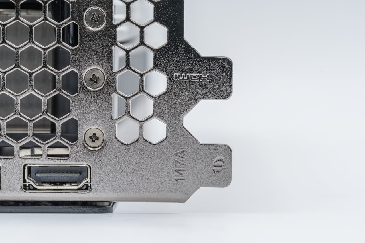 A close view of a Palit GeForce RTX 5090 Gamerock card and its cooling fans