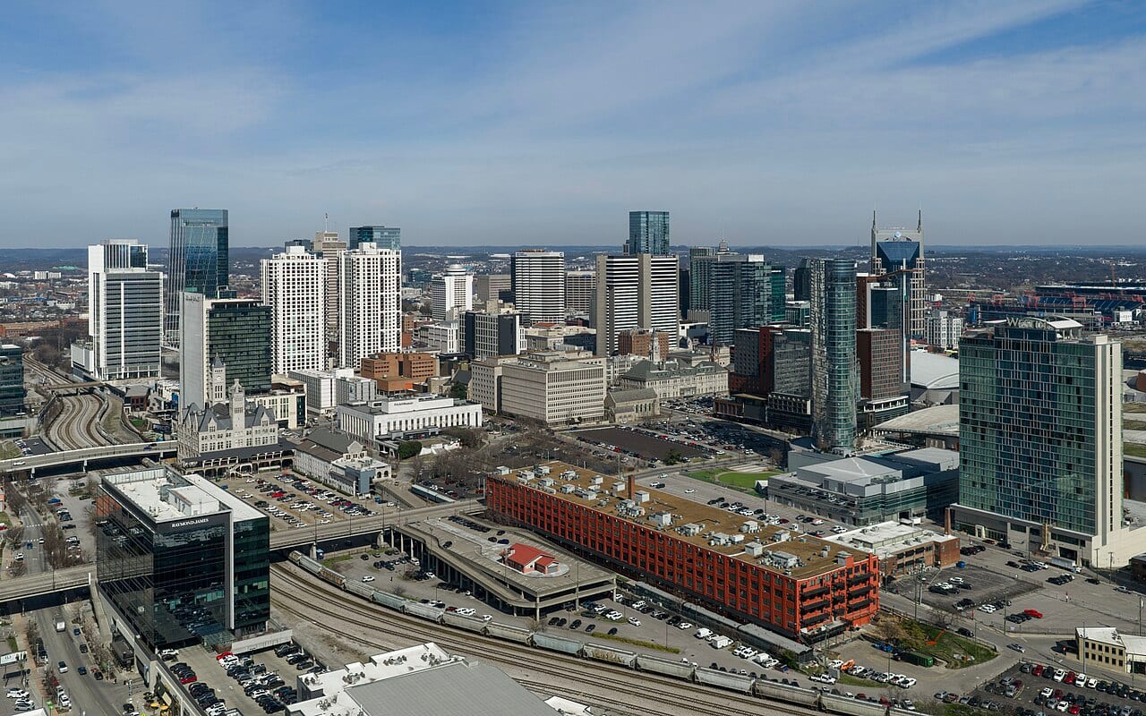The downtown Nashville skyline
