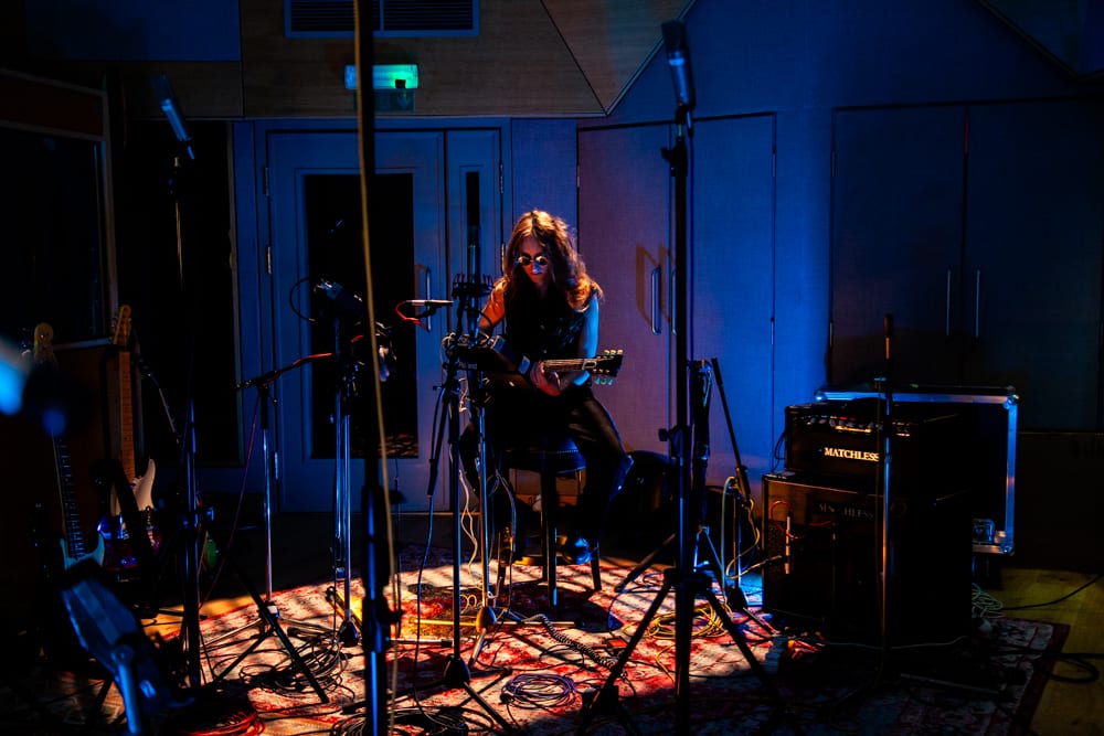 A musician recording at Abbey Road Studios in 2025