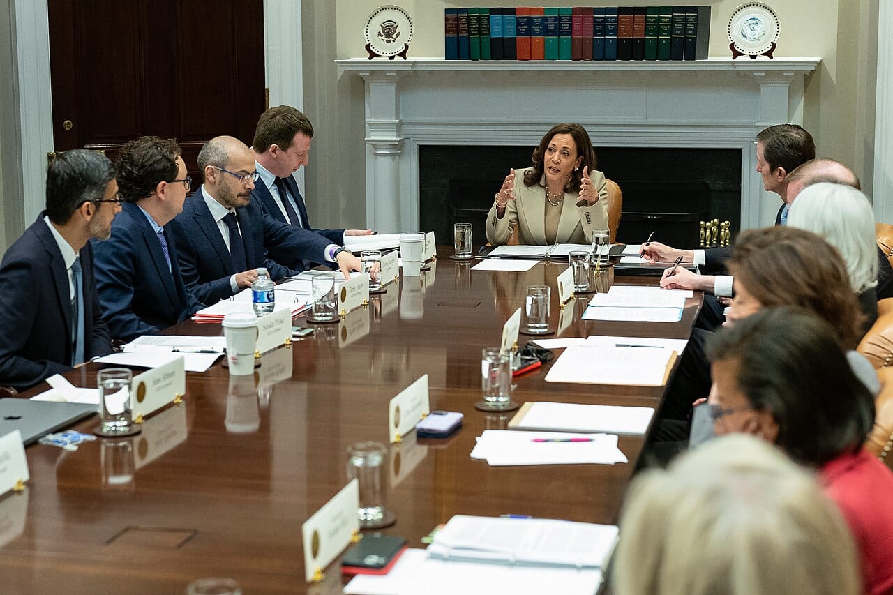 Dario Amodei, Anthropic's co-founder and chief executive, at a White House meeting with AI company leaders in May 2023