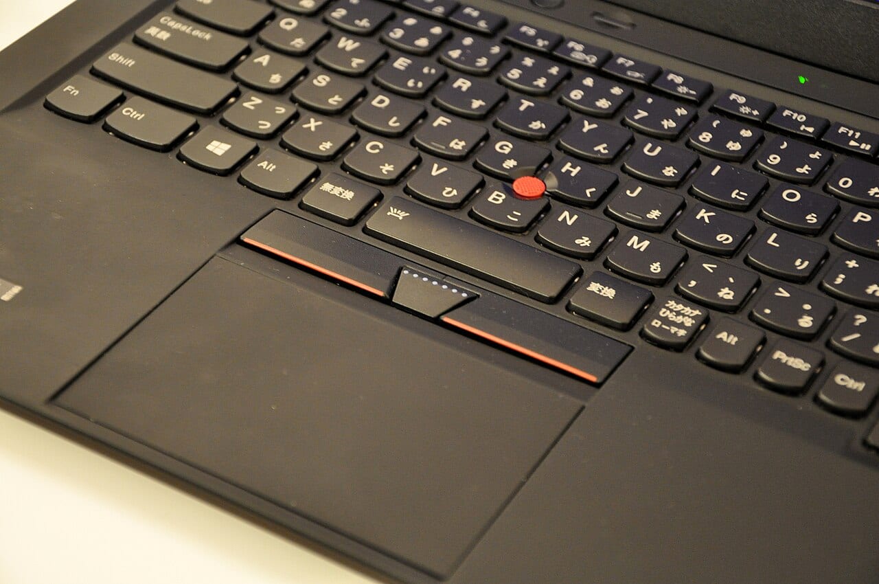 A Lenovo ThinkPad X1 Carbon laptop, the same line Schaller patched